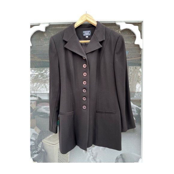 90s Wear Else Blazer Vancouver Longline Single Breast Notched Blazer Sz 6 - Picture 8 of 11